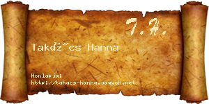 Takács Hanna névjegykártya